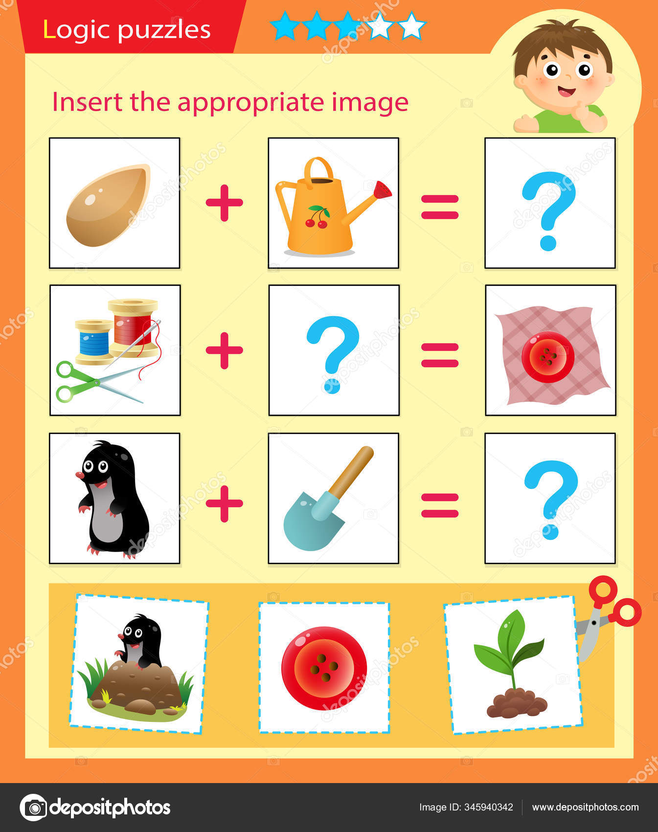 jogo de correspondência para crianças pré-escolares. combinar