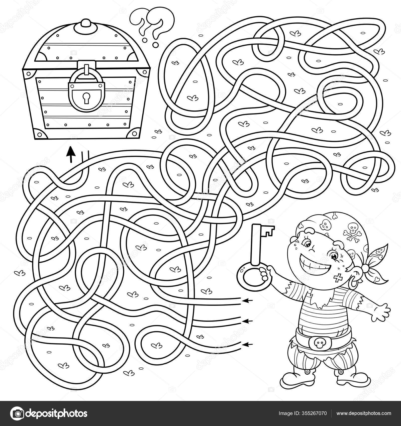 Labirinto Ou Labirinto Jogo. Puzzle. Estrada Emaranhada. Desenho De Página  De Colorir De Peixes De Desenhos Animados. Mundo Subaquático. Livro De  Colorir Para Crianças. Royalty Free SVG, Cliparts, Vetores, e Ilustrações  Stock.