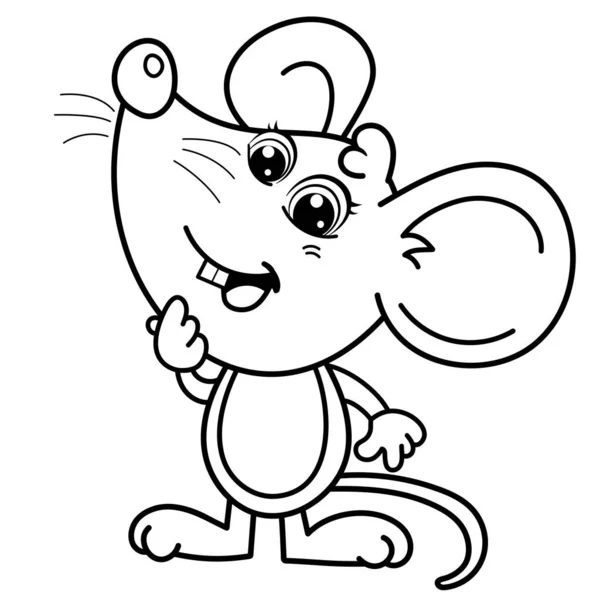 Coloriage Aperçu Souris Dessin Animé Livre Colorier Pour Enfants — Image vectorielle