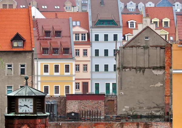 Gamla fasader av Zgorzelec, Polen — Stockfoto
