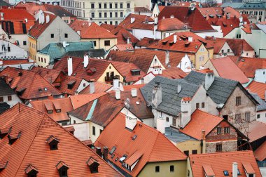 Cesky Krumlov 'un panoramik görünümü