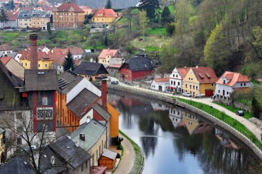 Cesky Krumlov 'un panoramik görünümü