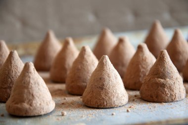 çikolata truffles yakın çekim