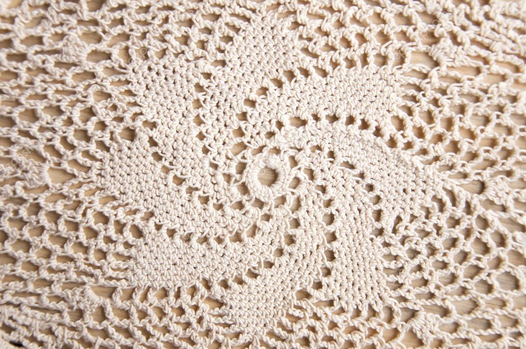 Knitted white lace