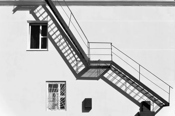 Fire staircase with shadow. — Stock Photo, Image