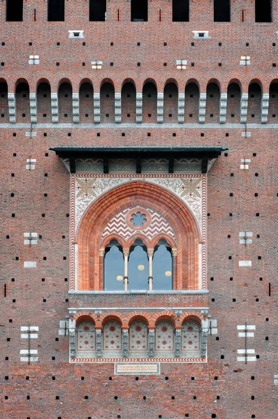 Detail van het kasteel in Milaan — Stockfoto