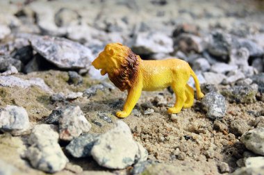 Sarı Plastik aslan oyuncak