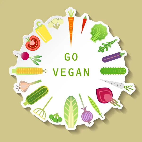 Vektör vegan yuvarlak etiket