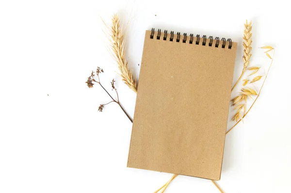 Cuaderno de papel artesanal maqueta — Foto de Stock