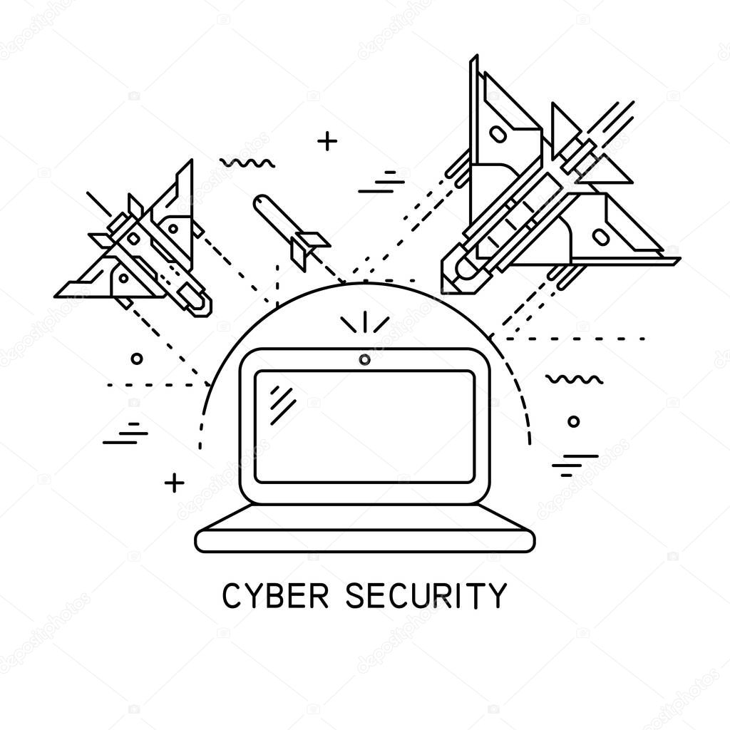 Illustration of hacker attack, cyber security