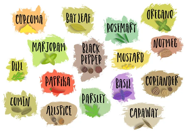 Elle çizilmiş trendy Amblemler baharat