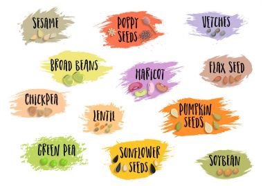 Ambalaj için fasulye ve tohum Amblemler