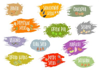 Ambalaj için fasulye ve tohum Amblemler