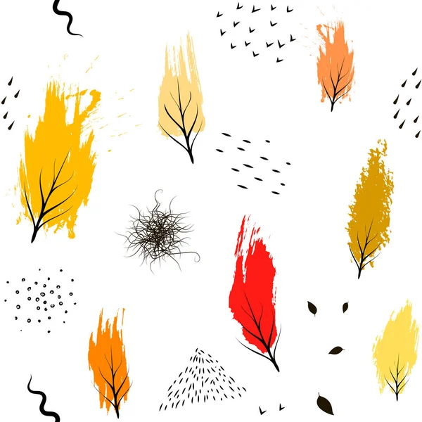 Elle çizilmiş sonbahar minimalist desen — Stok Vektör