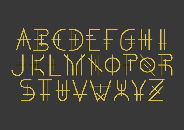 幾何学的な大文字線形アルファベット — ストックベクタ
