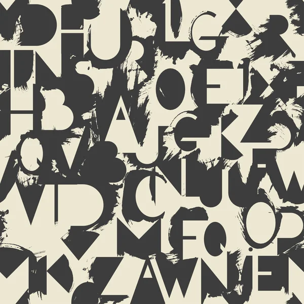 Modèle sans couture de lettres majuscules avec frottis de brosse et contre-formes — Image vectorielle