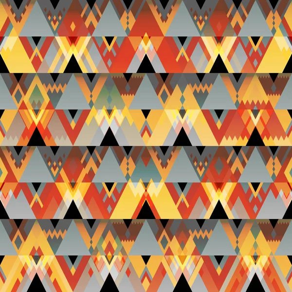 Patrón geométrico de triángulos coloridos en estilo boho — Vector de stock
