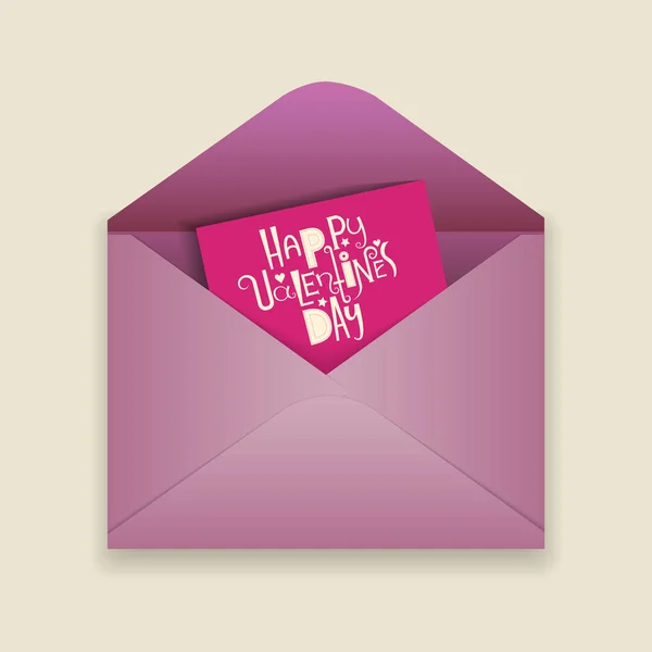 Envelope de papel com letras Dia dos Namorados — Vetor de Stock