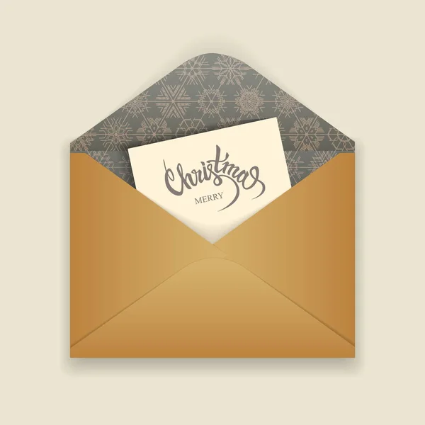 Enveloppe papier avec lettre de Noël à l'intérieur — Image vectorielle