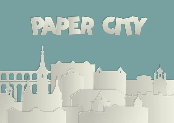 Concepto de ilustración de ciudad de papel — Vector de stock