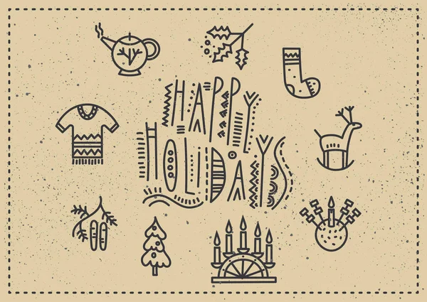 Concept de carte de voeux de Noël — Image vectorielle