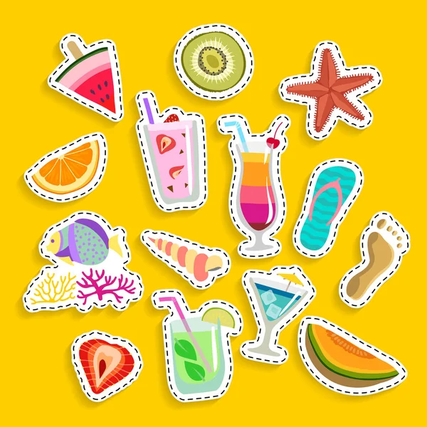 Vector summer stickers — Stock Vector