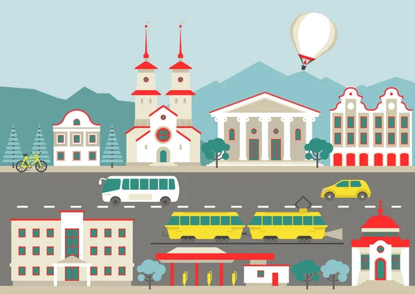 Vektör düz şehir şekil