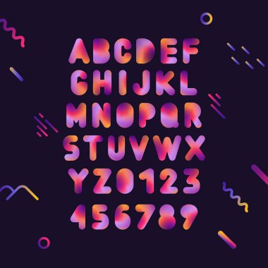 Vector gradient colorful alphabet