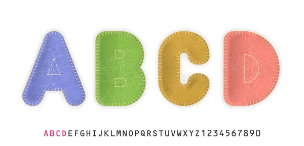 Vektör gerçekçi harfler A, B, C, D hissettim
