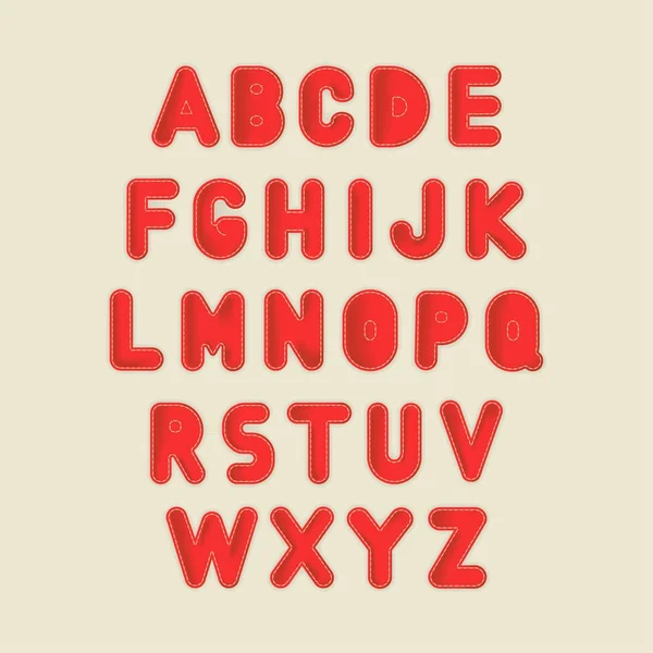 Vektor Textil rotes Alphabet — Stockvektor