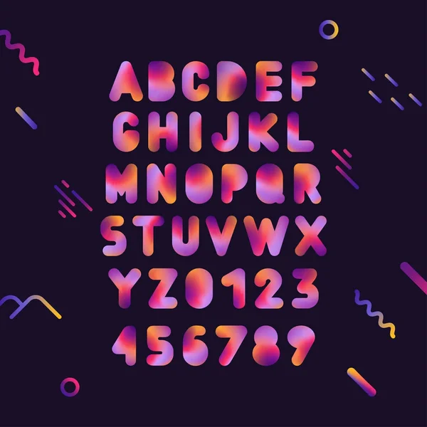 Vector gradient colorful alphabet — Stock Vector