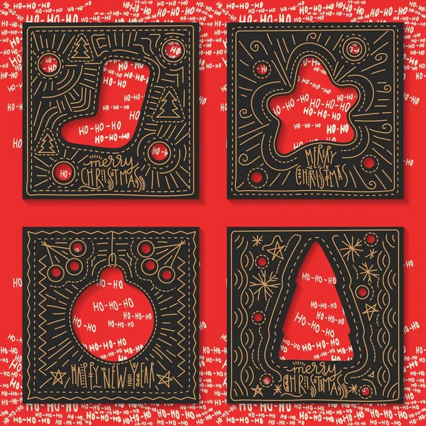 Різдвяні вітальні листівки — стоковий вектор