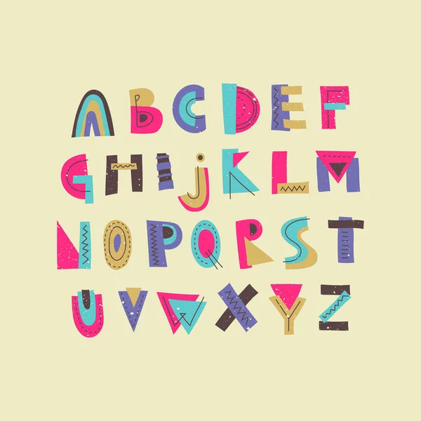 Vektor-Set von handgezeichneten lustigen Lettern — Stockvektor