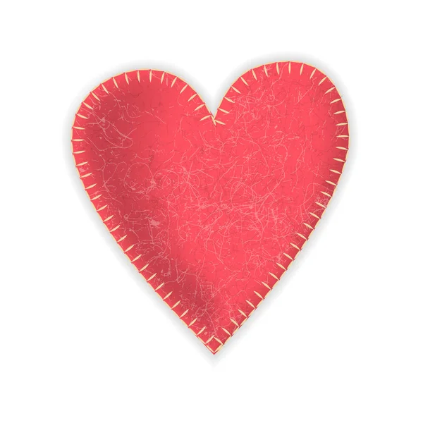 Vector Realista Fieltro Corazón Rosa Para Diseño Día San Valentín — Archivo Imágenes Vectoriales