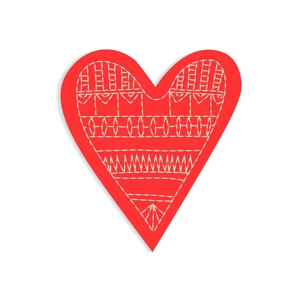 Conceito Cartão Saudação Para Dia Dos Namorados Fevereiro Coração Vermelho —  Vetores de Stock