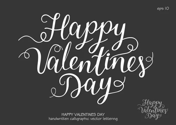 Composición Vector Font Happy Valentine Day Letras Negras Diferentes Estilos — Archivo Imágenes Vectoriales