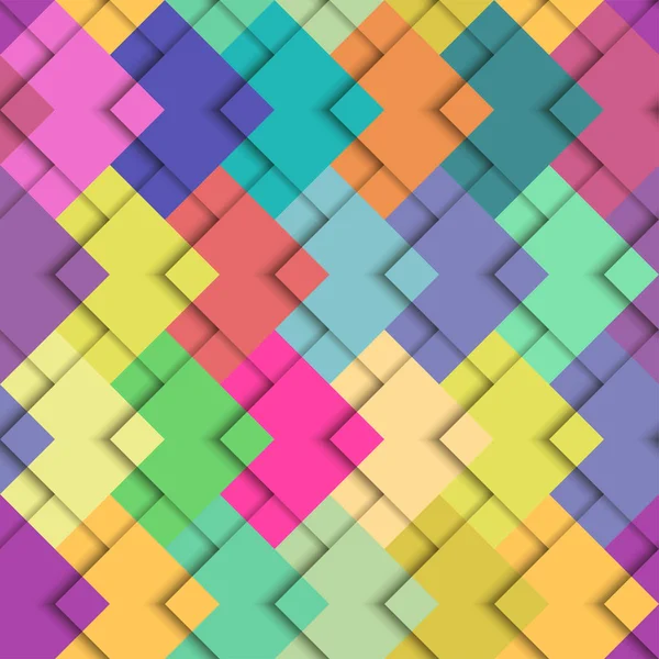 Бесшовный Векторный Яркий Яркий Рисунок Бумажные Квадраты Разных Цветов Лежат — стоковый вектор