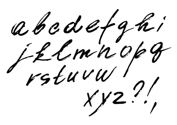 Conjunto Vectores Fuente Del Alfabeto Cursivo Italic Fuente Marcador Escrito — Archivo Imágenes Vectoriales