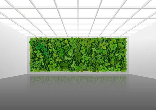 Vector Illustration Vertical Landscaping Walls Office Home White Modern Interior — Stock Vector