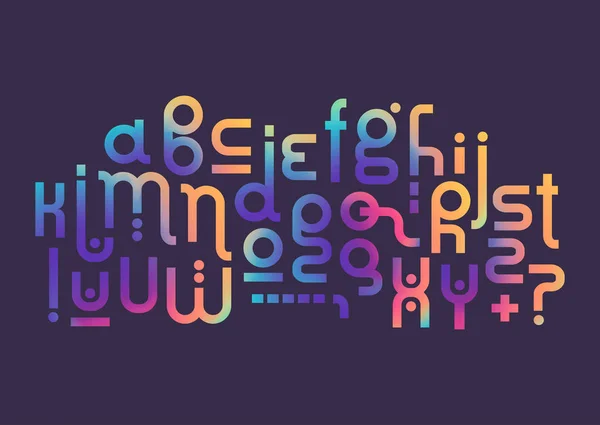 Vector Kleine Letters Moderne Alfabet Afgeronde Vloeiende Kleurovergang Lettertype Voor — Stockvector