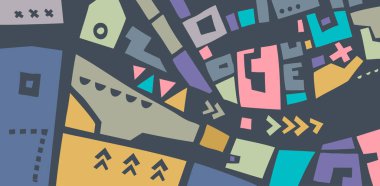 Vektör kavramı bir trendy yatay renkli afiş.