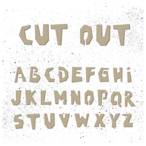 Διάνυσμα Κεφαλαία Μοντέρνο Αλφάβητο Κόψτε Από Χαρτόνι Grungy Γραμματοσειράς — Διανυσματικό Αρχείο