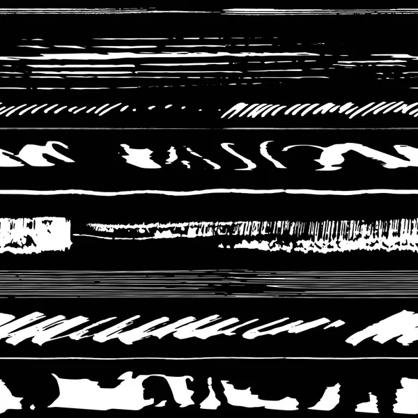 Векторный Полосатый Бесшовный Рисунок Ручной Работы Чернил Мазков — стоковый вектор