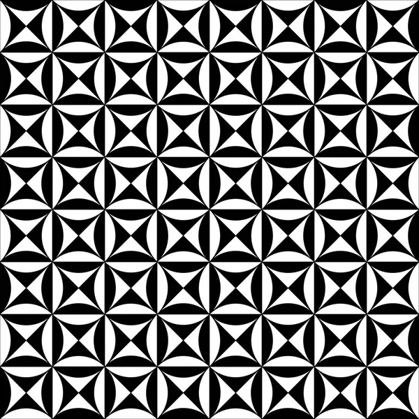 Векторний Чорно Білий Геометричний Безшовний Візерунок Основі Перетину Кіл Квадратів — стоковий вектор