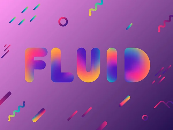 Colorful Gradient Inscription Fluid Geometric Elements Ultraviolet Background Trendy Posters — Stock Vector
