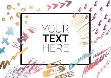 Renkli fırça izleri yapılan bir vektör afiş kavramı.