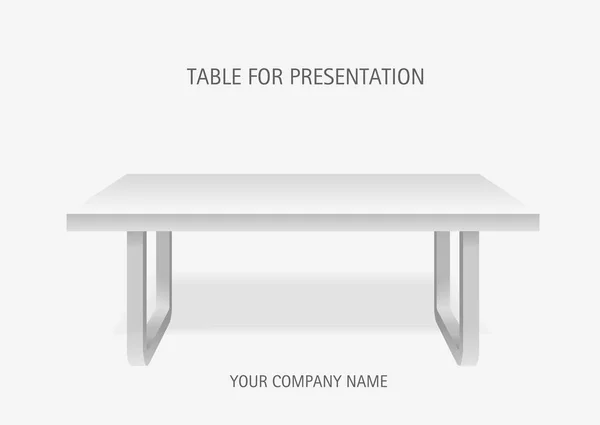 Plateforme Vectorielle Blanche Table Rectangulaire Modèle Présentation Des Marchandises — Image vectorielle