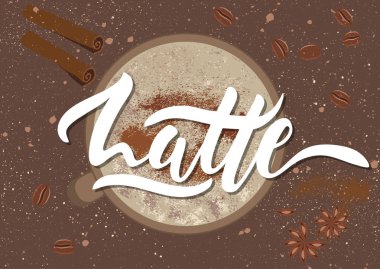 Vektör çizim. Kaligrafi beyaz yazıt 