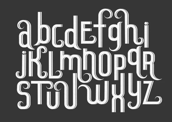 Vector Alphabet Set Lowercase Letters Decorative Flourishes Fine Texture Art — Stock Vector