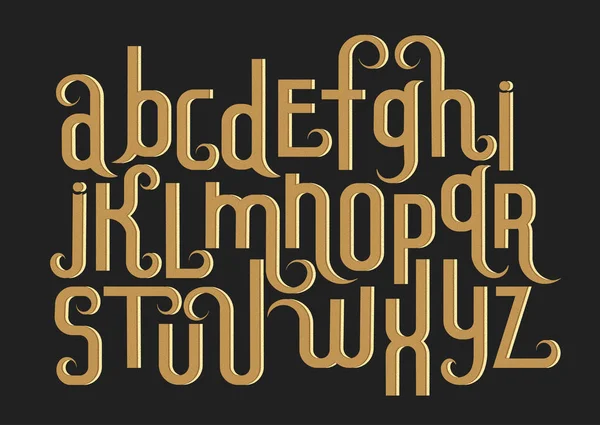 Alfabeto Vettoriale Lettere Minuscole Con Fioriture Decorative Texture Fine Stile — Vettoriale Stock
